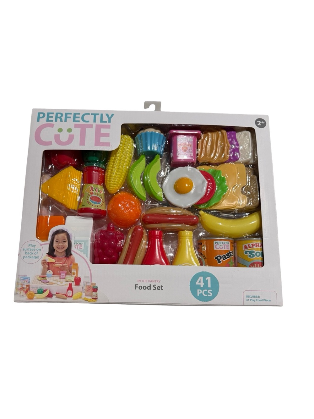Perfectly Cute 41 Piece Play Food Kitchen Set Pretend Pantry Toys
